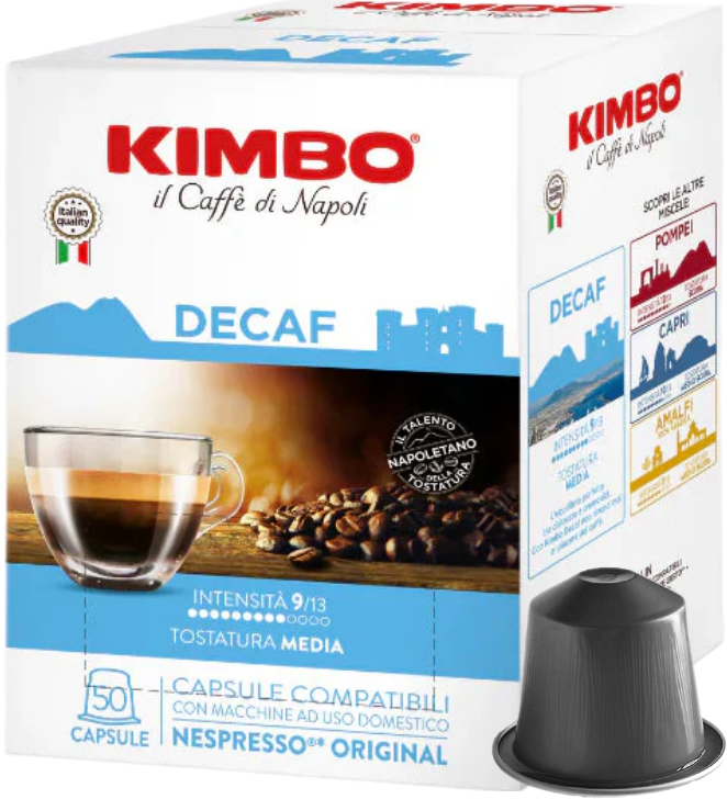 Cápsulas Kimbo DECAF - compatibles con Nespresso®
