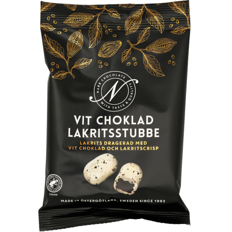 Narr Lakritsstubbe con Chocolate Blanco