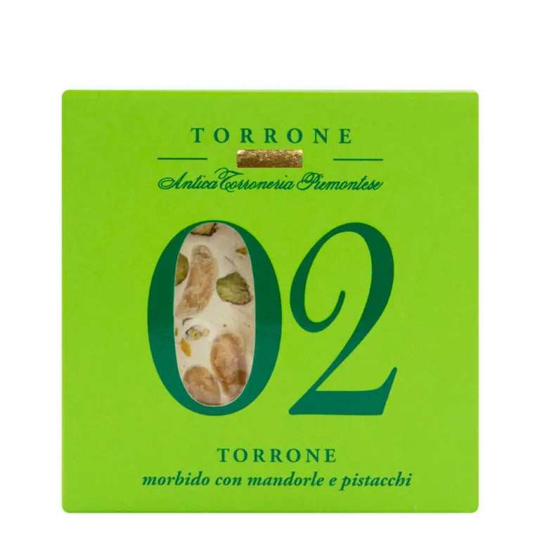 Antica Torroneria Piemontese- N. 2 Torrone Morbido Mandorle e Pistacchi