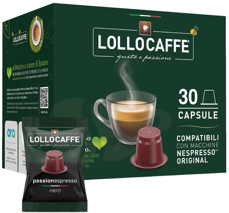 Lollo Caffè Cápsulas Nero compatibles con Nespresso®*