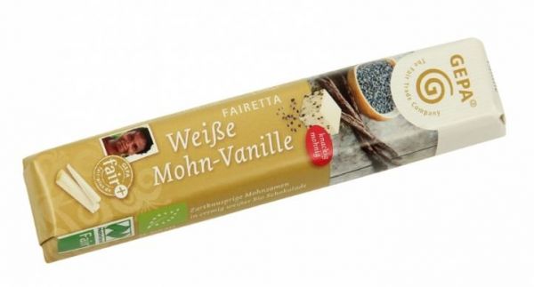 GEPA BIO Fairetta | Chocolate Blanco de Vainilla con Semilla de Amapola